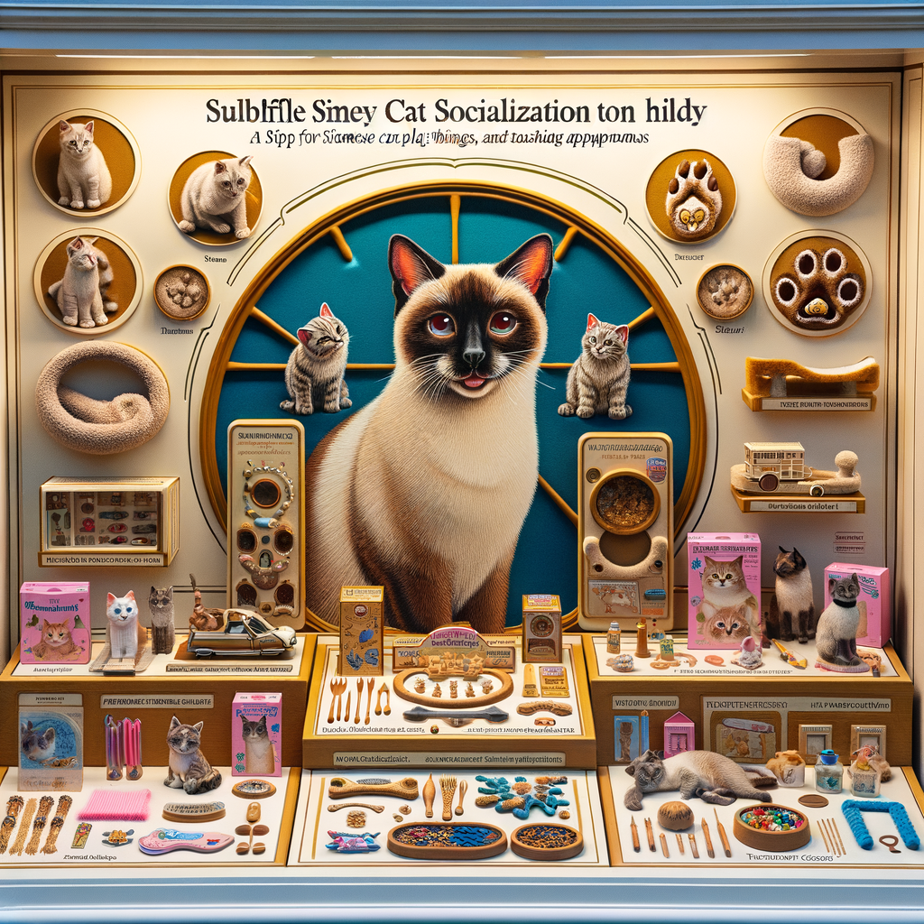 Siamese cat demonstrating positive social behavior with top-rated socialization products, showcasing best Siamese cat care, training tools, and interaction methods for effective Siamese cat socialization.