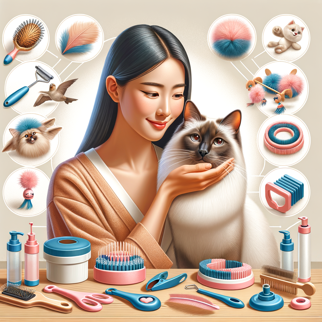 Variety of Siamese cat care products, toys, and accessories for understanding Siamese cat behavior and bonding techniques